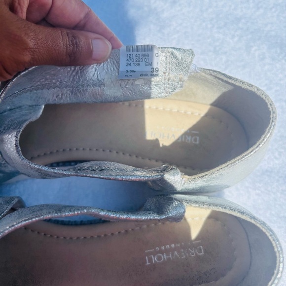 Silver Metallic Slip-On Sandals with Wide Straps - Picture 8 of 8